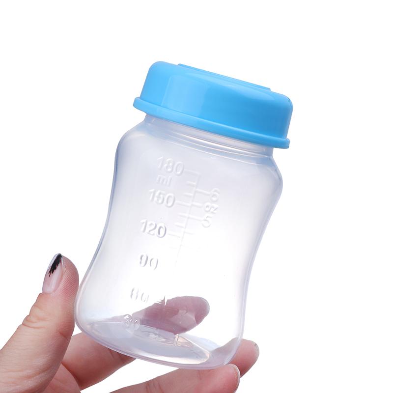 Grün/Blau 180ml Muttermilch-Aufbewahrungsflasche Weithals Säugling Neugeborenes Lebensmittel Gefrierschrank Frischebecher