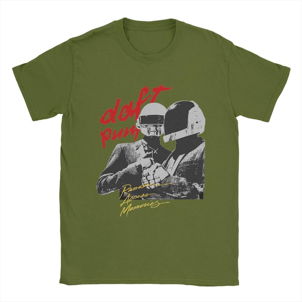 Daft Punk T Shirts Men's 100% Cotton Vintage T-Shirts Crewneck Tees Short Sleeve Clothing Gift Idea