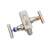 304/316L Two-Valve Pressure Transmitter Manifold with Pressure Gauges