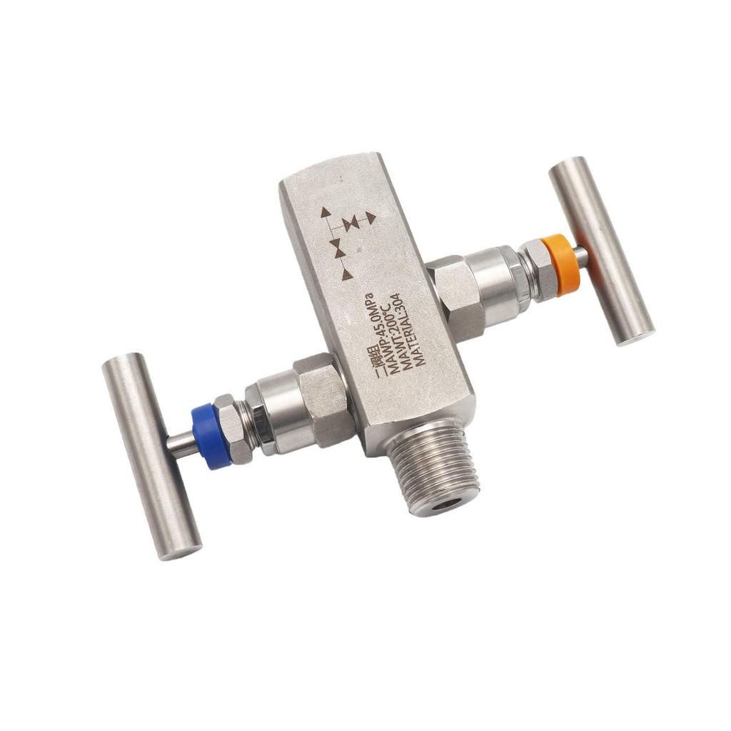 304/316L Two-Valve Pressure Transmitter Manifold with Pressure Gauges