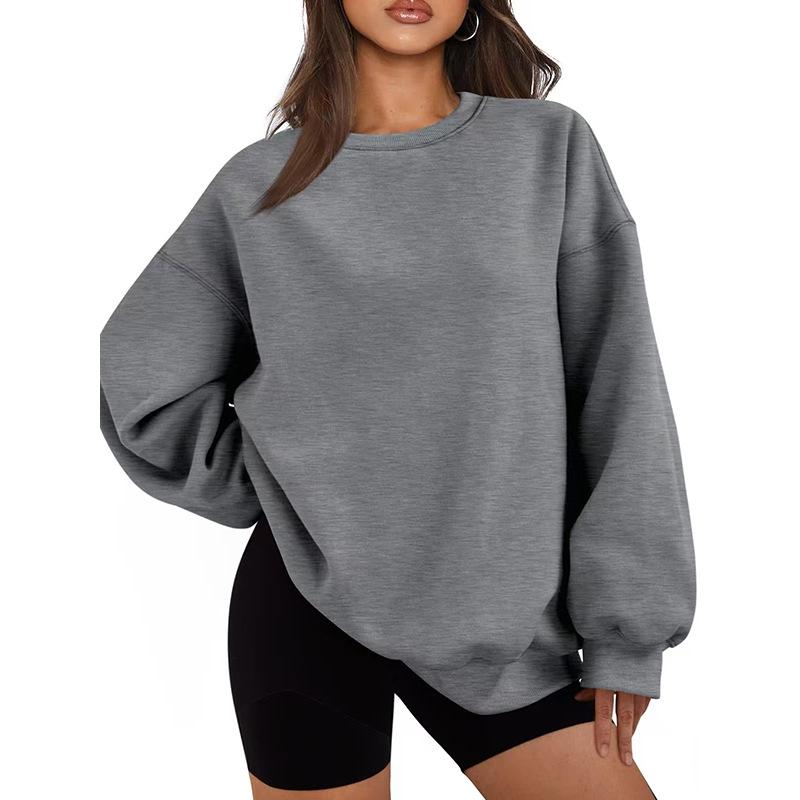 Unisex Oversized Rundhals-Sweatshirt - Langärmeliges Freizeit-Top für Frühling und Herbst