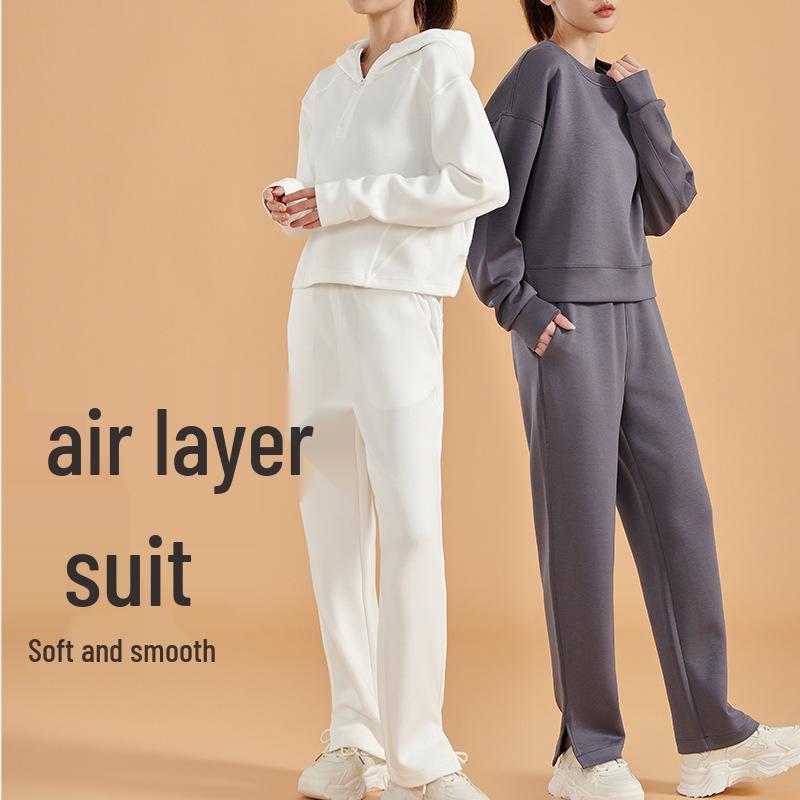 

Air Layer Micro-Fleece Slimming Casual Hoodie Set M