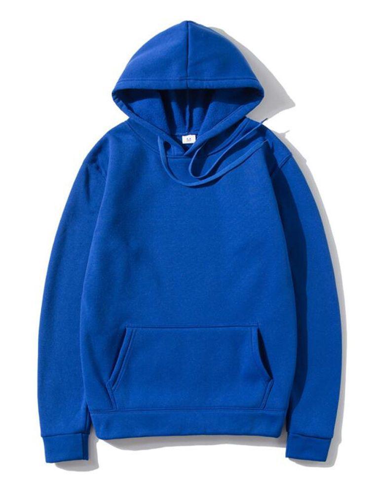 Herbst/Winter Unisex Plus Samt Dick Einfarbig Lockerer Hoodie