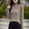 Autumn new long-sleeved round neck bottomed women's clothing thin pleated inside knitted sweater top supply