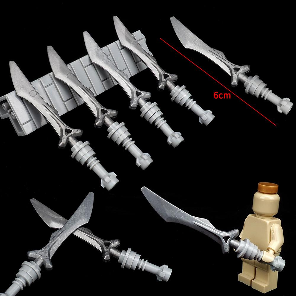 Războinic Argint Cuțit Bloc de Construcție Armă Asamblare Miniatură Model Maestru Accesorii de Război Echipament Jucărie