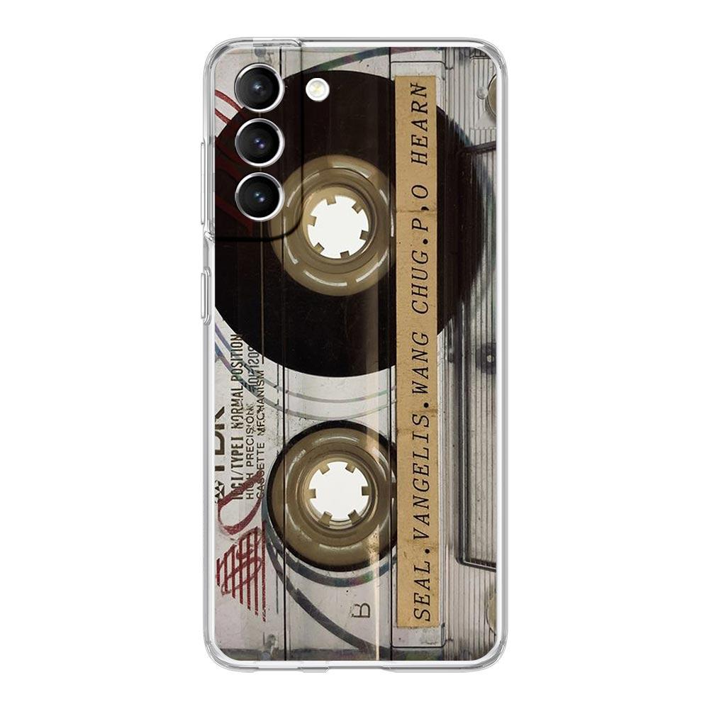 Phone Case For Samsung Galaxy S25 S24 S23 FE S22 Ultra S20 S21 5G S10 S9 Plus S10E S8 Clear Cover Magnetic Radio Tape Cassette