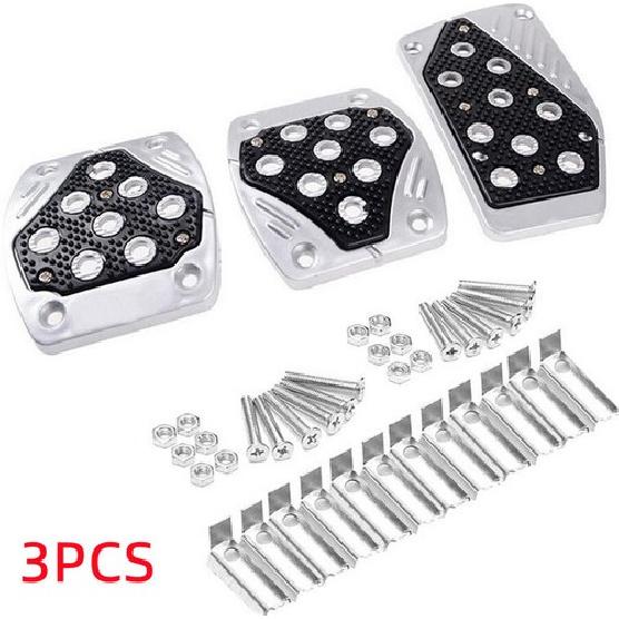 3PCS Black Car Foot Pedal Non-Slip  Manual Transmission Pedals Pad Aluminium