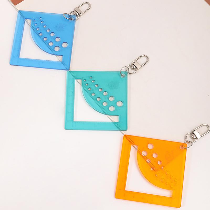 2Pcs Acrylics Knitting Needle Gauge Ruler For Sweater Sewing Craft Knitting Needle Measure Tool With Keychain Carabiner Clip