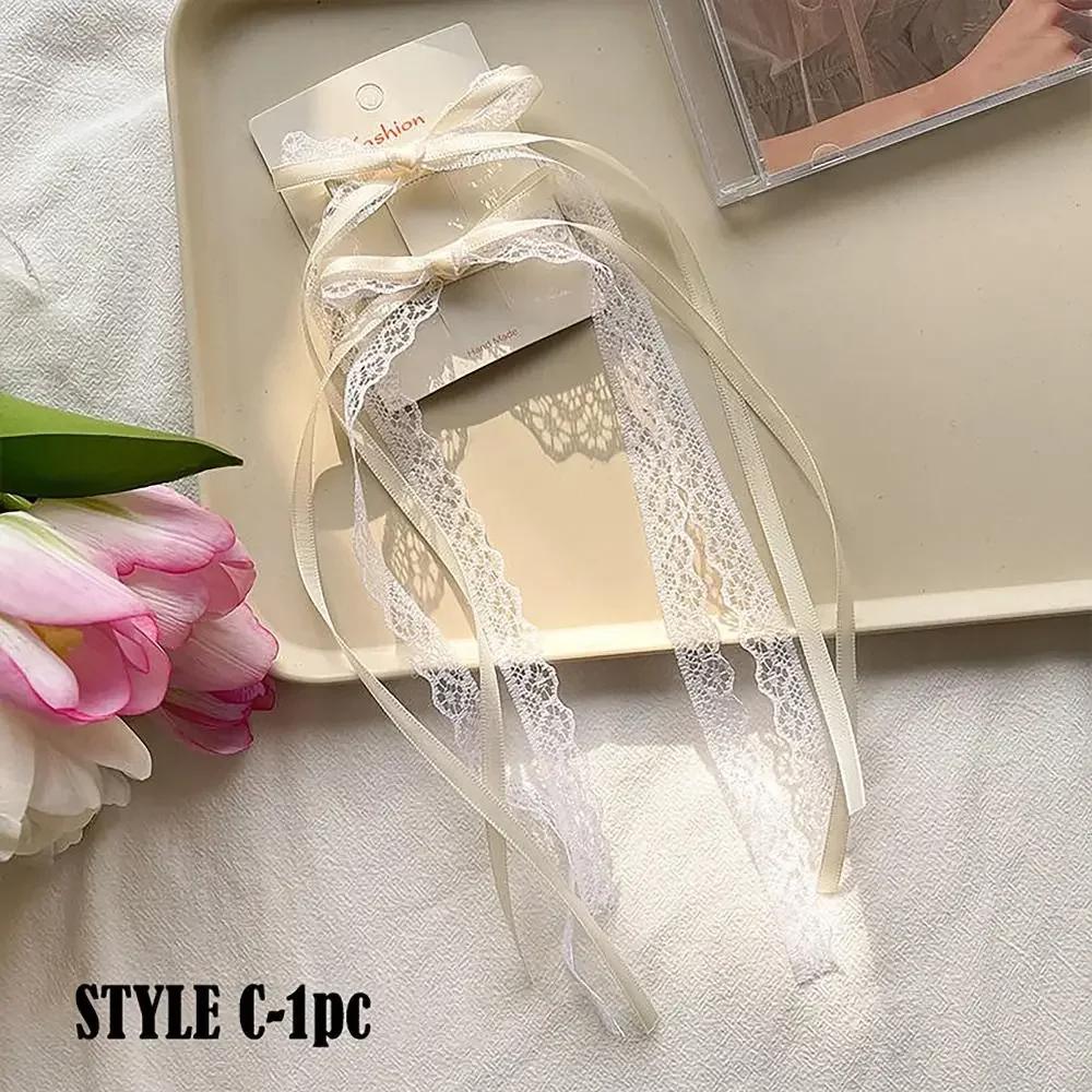 One Piece Sweet Bow Ribbon Hair Clip Rhinestone Headdress Tassels Hairpin Hair Accessories Hair Clip Women