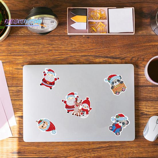 1 Set Diamant-Malerei-Aufkleber zum Selbermachen, Cartoon-Muster, Weihnachten, Strass-Aufkleber-Set für Urlaubsdekoration