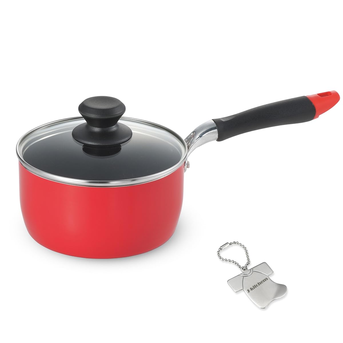 

16cm Saucepan with Tempered Glass Gas and Induction Gold Marble Fluoropolymer Original Tag Included J-kitchens Lid, Compatible, Coating,