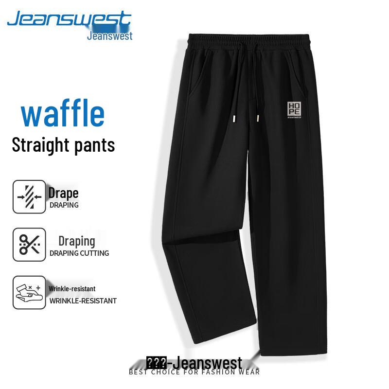 

Jeanswest Men s Waffle Grid Straight-Leg Casual Pants M