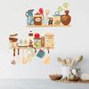 Creative Kitchen Supplies Pattern Wall Sticker Restaurant Kitchen Shelf Decoration Wallpaper Mural Home Decor Removable Stickers