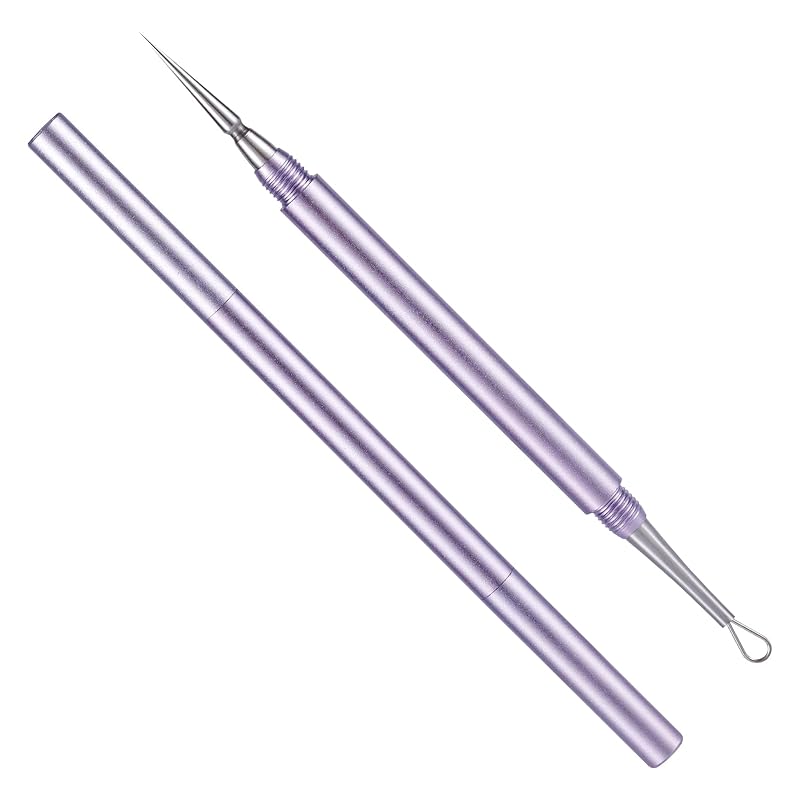 Blackhead Extractor, Metal 2 In 1 Acne Clean Needle Professional Pimple Popper Needle Whitehead Popping Extractor Double-Ended Black Head Remover