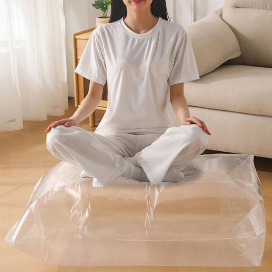 No Pump Vacuum Storage Bags Durable Reusable Oversized Cube Design Easy Compression Saves