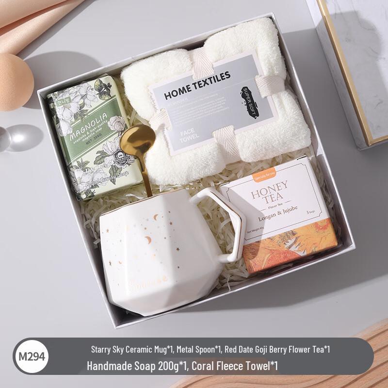 Ceramic Mug, Towel & Soap Gift Box Set
