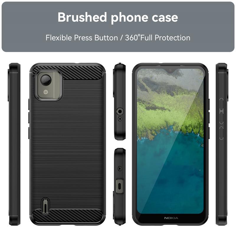 For Nokia C110 Case Nokia C110 Cover 6.3 inch Carbon Fiber Shockproof Silicone Bumper For Nokia C110 C100 C200 C300 C32 C31