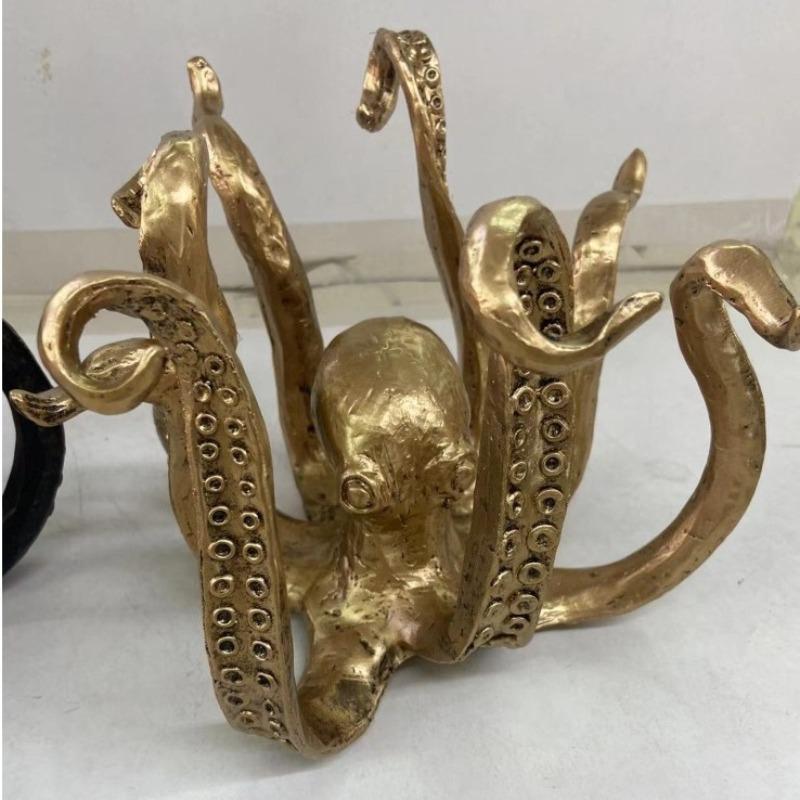 New Octopus Sculpture, Resin Decorative Item, Ocean-themed Living Room Garden Landscape Décor, Unique Home Decoration