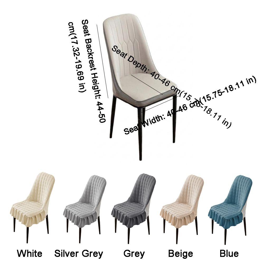 Solid Color Ruffle Skirt Chair Slipcovers Thickened Stretch Chair Covers Hotel