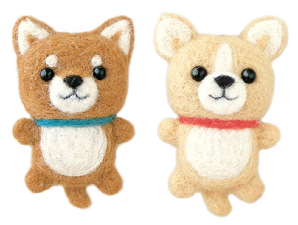 Hamanaka Felt Wool Fluffy Felt Dog Shiba Inu Chihuahua Strap Designed by Sachiko Susa Kit & H441-420