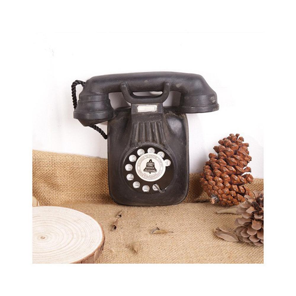 Vintage Wall-Mounted Telephone Resin Sculpture - Aged-Effect Retro Home Decor, Antique Industrial Entryway Ornament, Unique Gift