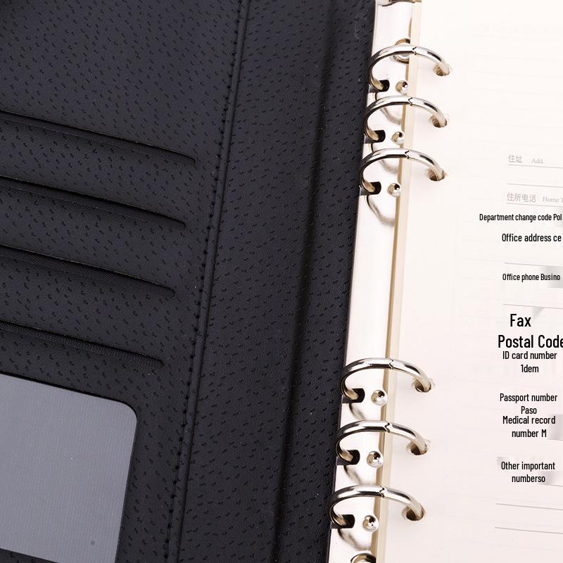 A5 Leather 6-Ring Binder Notebook with Free Shipping