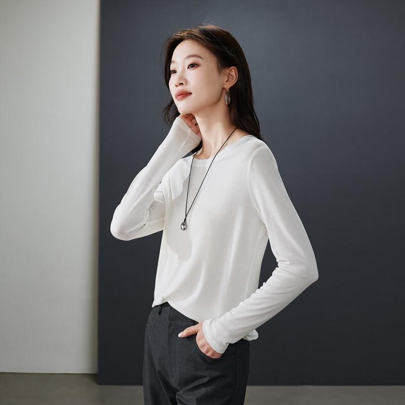 SOFSIL Women s Lyocell Blend Round Neck Long Sleeve T-Shirt M