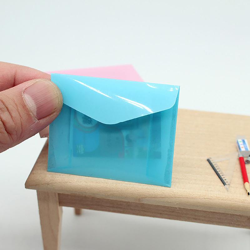 1/12 Dollhouse Mini File Pocket Textbook Bag Dollhouse School Stationery Supplies Decoration Dolls House Study Accessories