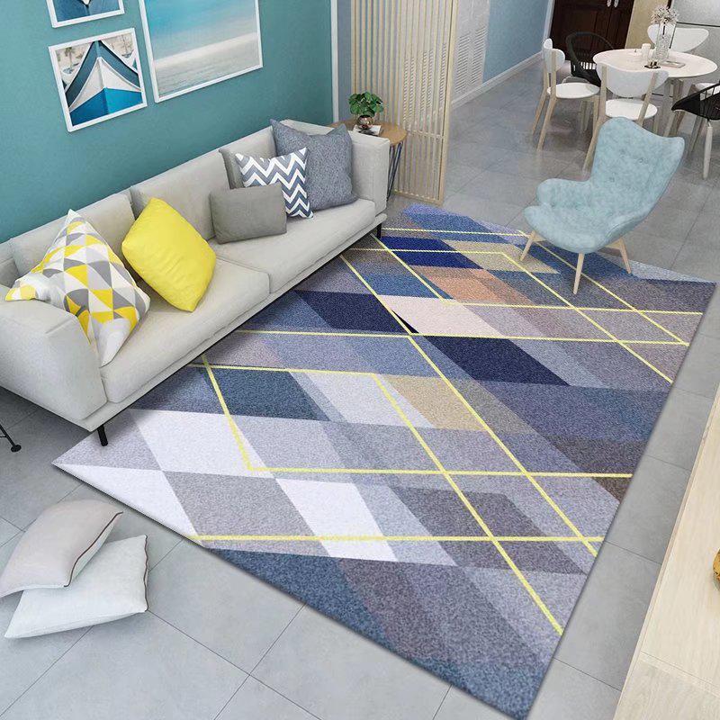 Nordischer Geometrischer Minimalistischer Leichter Luxusteppich: Schlafzimmer, Erkerfenster, Nachttisch, Couchtisch, Sofa, Fleckenabweisend