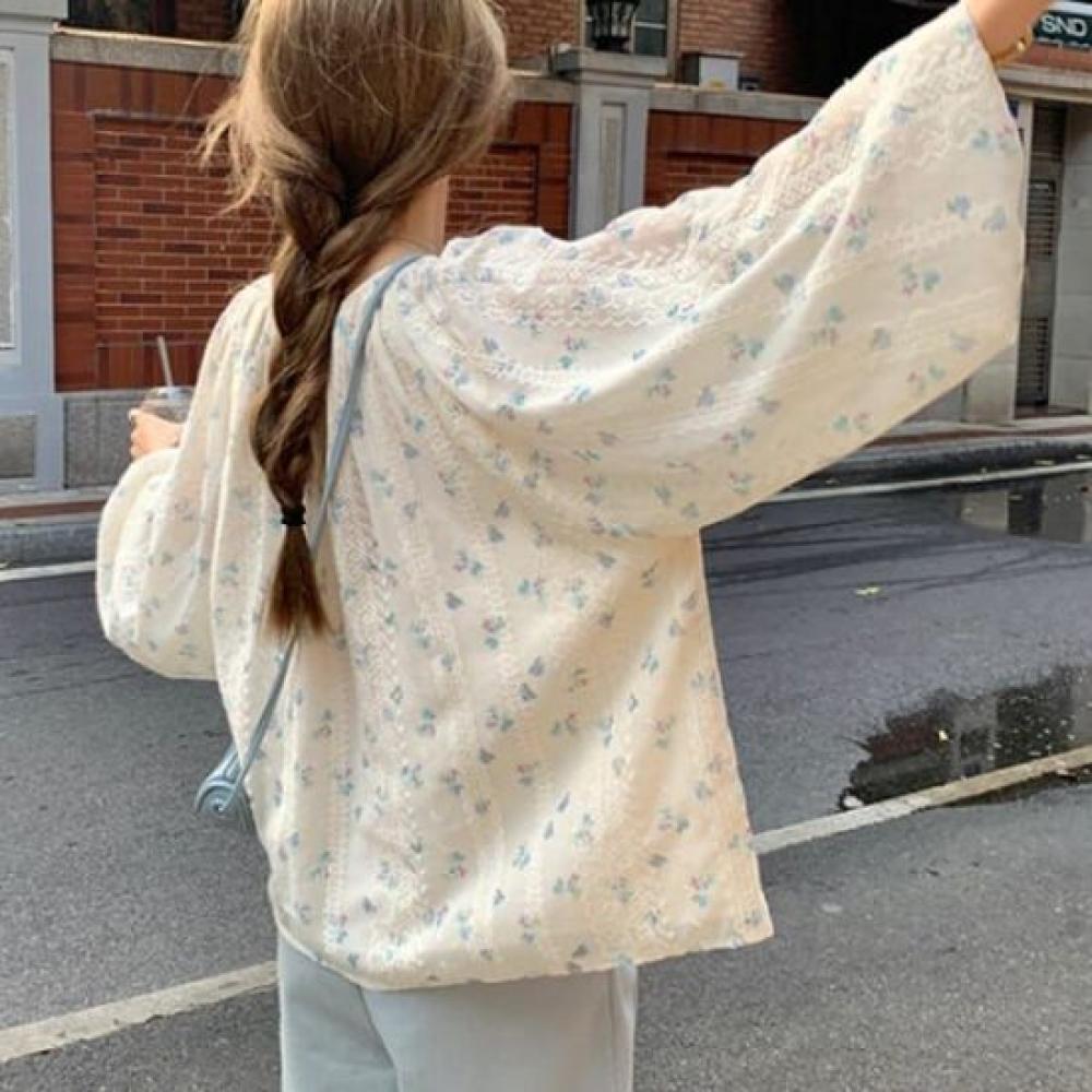 Navava Women Natural Romance Flower Long Sleeve Blouse Nb2502