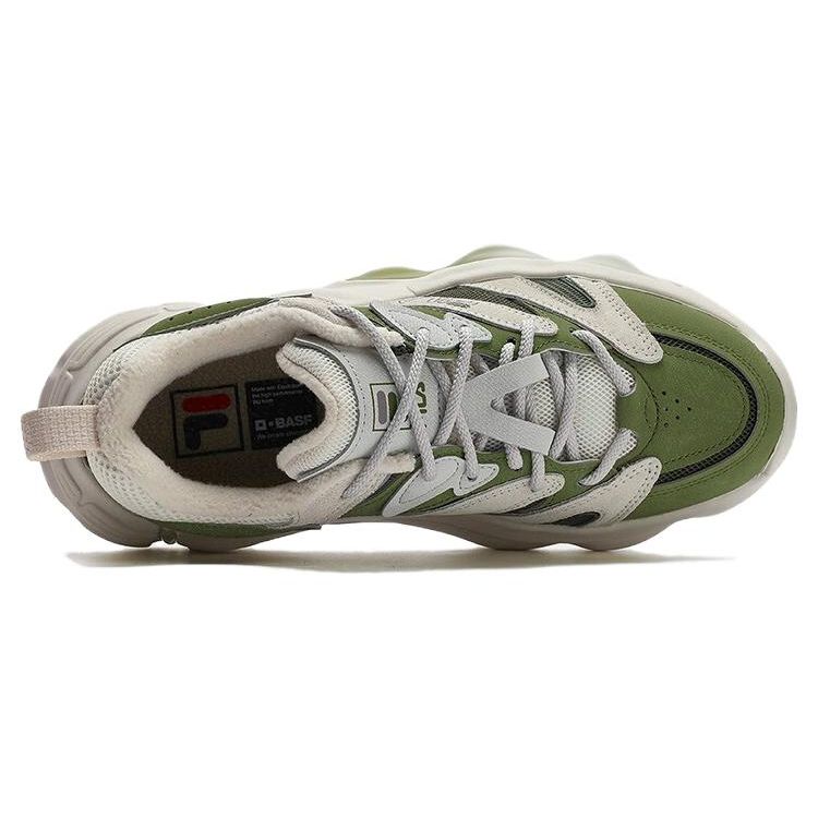 Fila Comfortable Fleece Shock Absorbing Wear Resistant Low Top Dad Shoes Women Sneaker White Green F12W342119FJL