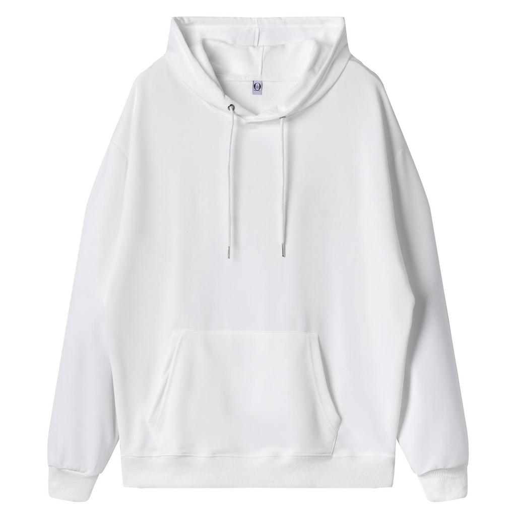 Loose Oversized Drop Shoulder Hooded Pullover Sweatshirt with Pocket - Solid Color, European Size, Customizable Design