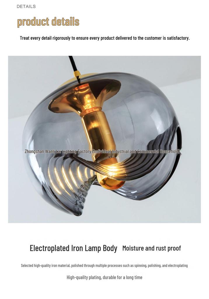 Bauhaus Glass Pendant Light: Post-Modern Nordic Style for Kitchen, Bar, Living Room, Bedroom, or Bedside Lighting