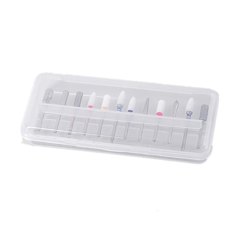 12 Löcher Nagelfräser Aufbewahrungsbox Nagel Schleifkopf Halter Ständer Display Reiniger Staubdicht Fräser Maniküre Organizer Box