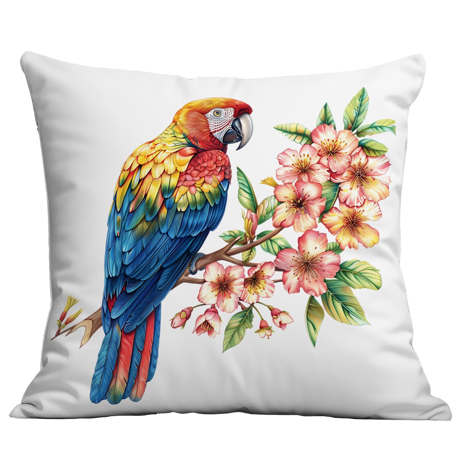 

Новая наволочка с принтом весенних цветов и птиц для дома, гостиной, дивана, подушки 45 * 45Cm