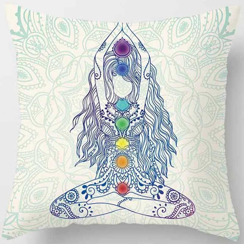 Mysterious Vintage Religious Yoga Symbol Pillowcases Home Decor Housse De Coussin Cojines Decorativos Para Sofá Poduszka