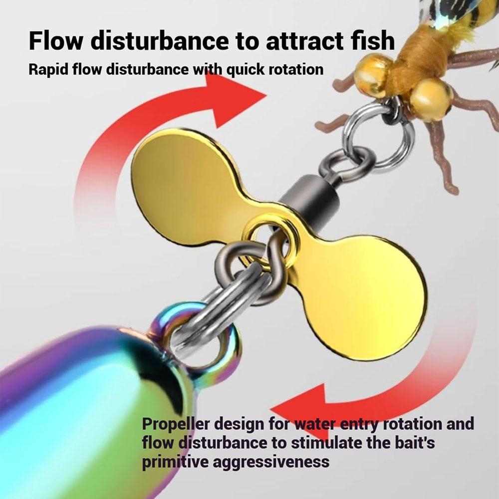 3Pcs Roumant Metal Propeller Fishing Lure for Catching Fish, High-Vibration Spinner Fish Bait