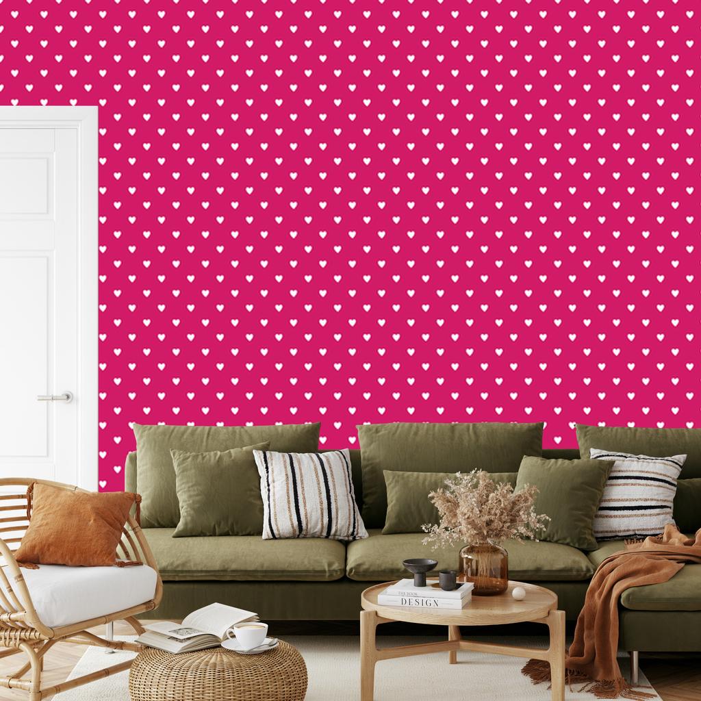 Purple and Powder Pink Hearts Wallpaper 50x1000