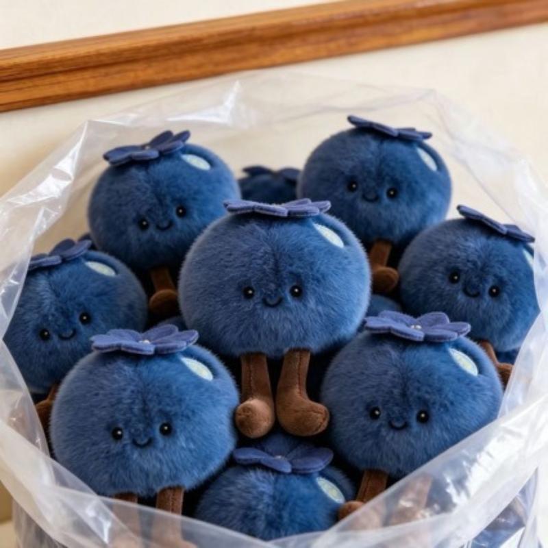 1/2 Pezzi Portachiavi Peluche Soffice Mirtillo Bambola Morbida Giocattolo Ciondolo per Borsa Ciondoli per Telefono Significano 'Bloccare la Sfortuna', Decorazione per la Casa Regalo