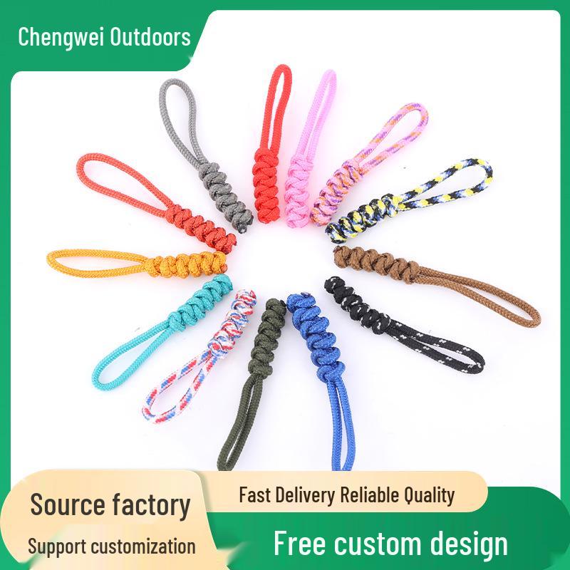 Cross-Border Paracord Keychain Zipper Repair Rope Pendant for Outdoor Bags