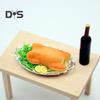 Miniature Roast Chicken Realistic Christmas Roast Chicken On Plate Dolls Accessory Miniature Food Toy Set for Doll Dining Table Decor