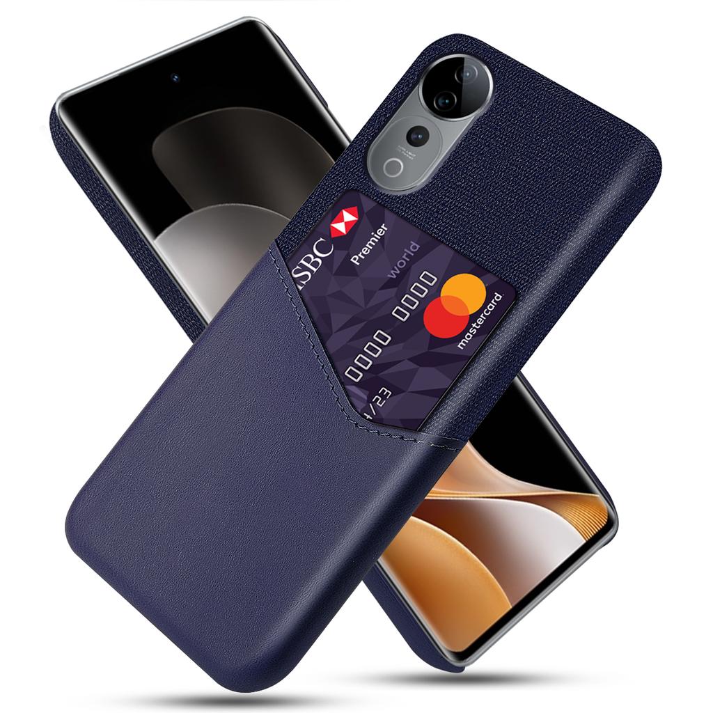 For vivo S19 Pro 5G Case Cloth Texture PU Leather Hard PC Card Slot Phone Cover