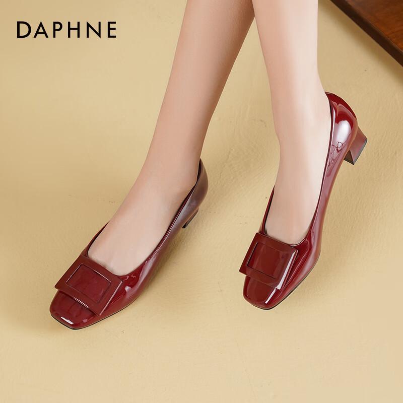 Daphne Women s Round Toe Low Heel Block Heel Flats 37