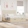 Cadre de lit ottoman avec matelas - Maison Exclusive - 180x200 cm - Tissu crème - Rangement hydraulique