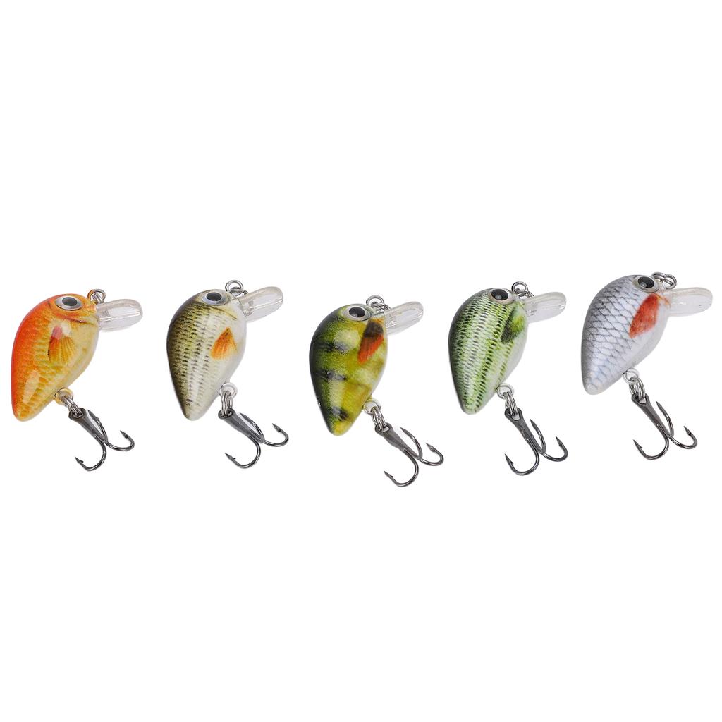 5 Pcs Mini Fishing Lures Crankbait Realistic Fishing Hard Baits Kit with Box for Sea Water and Fresh WaterType 3