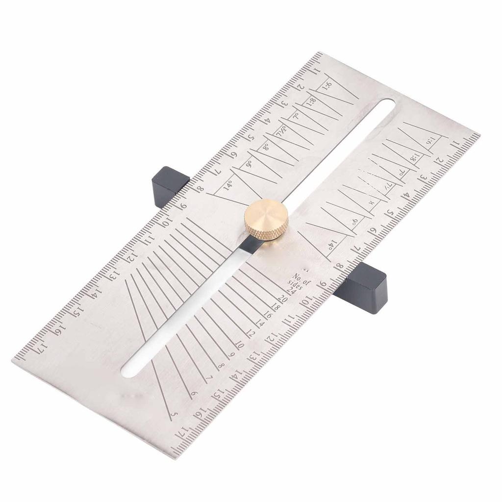 Adjustable Bevel Gauge 304 Stainless Steel Multifunctional T Shaped Sliding Ruler Woodworking Setting Tool