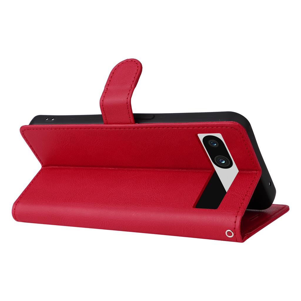 For Google Pixel 7a Case Solid Color Leather Mobile Cover Wallet Stand with Strap