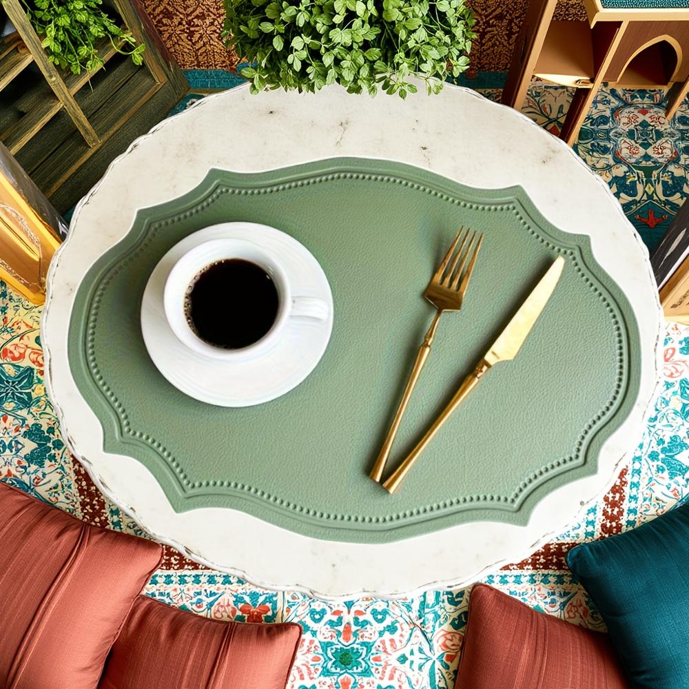 6pcs 30x43cm Oval Lace Placemats High Quality Placemats Suitable for Kitchen, Dining Room, Living Room, Holiday Parties Wedding Table Decor Gift
