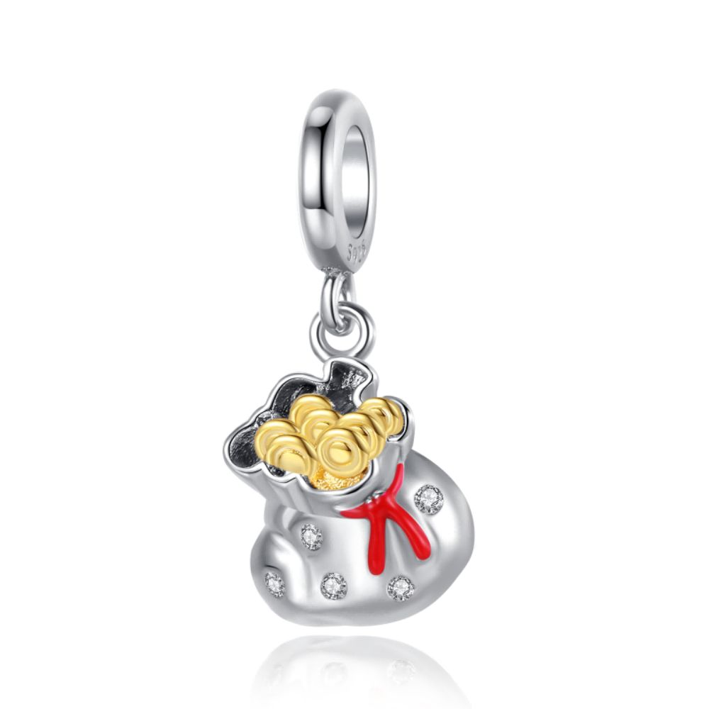 Exquisite 925 Silver US Dollar God of Wealth Lucky Cat Yuanbao Bracelet Fit DIY Bracelet Necklace Niche Lucky Gifts