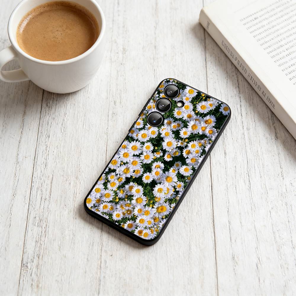 daisy Phone Case For Samsung Galaxy A73,A72,A71,A70,A53,A52,A51,Others Soft Black Cover